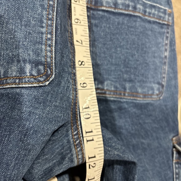 Blue Denim Cargo Flare Pants - Women - Picture 11 of 13